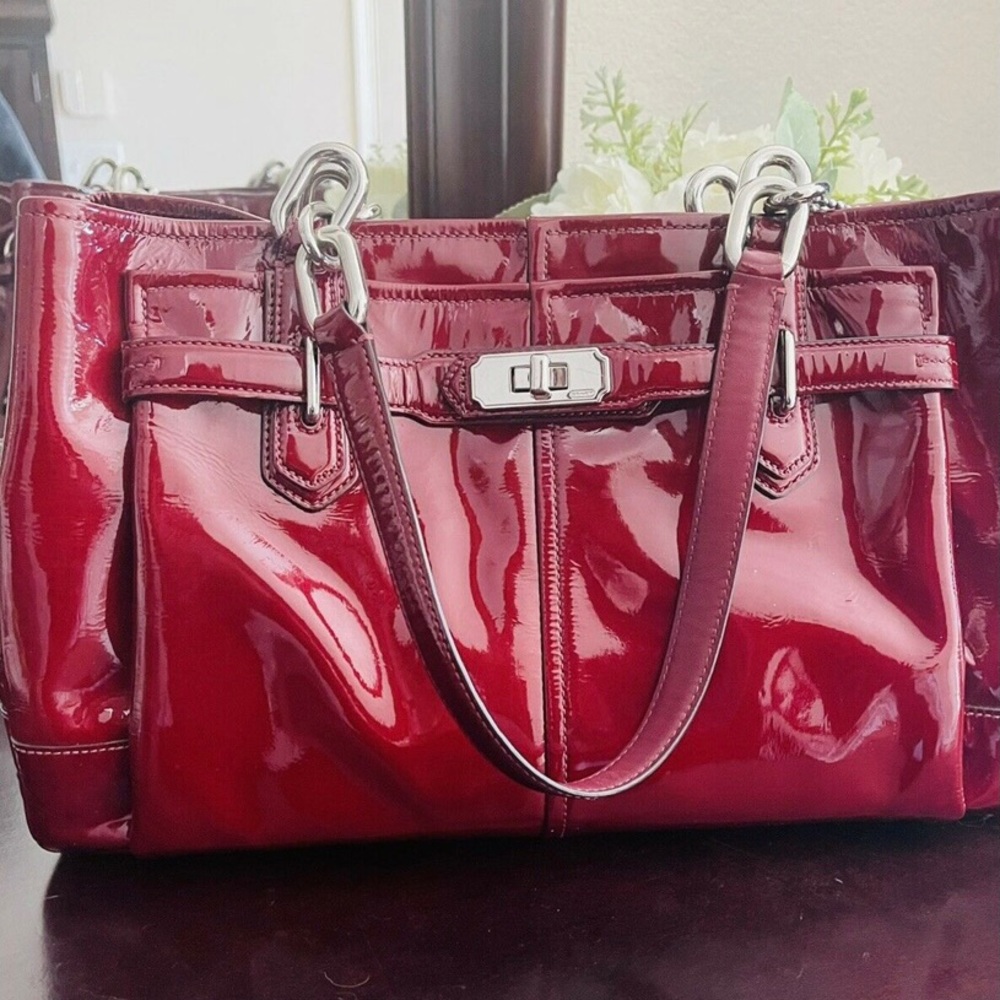 Authentic Coach Chelsea Jayden Red leather satchel